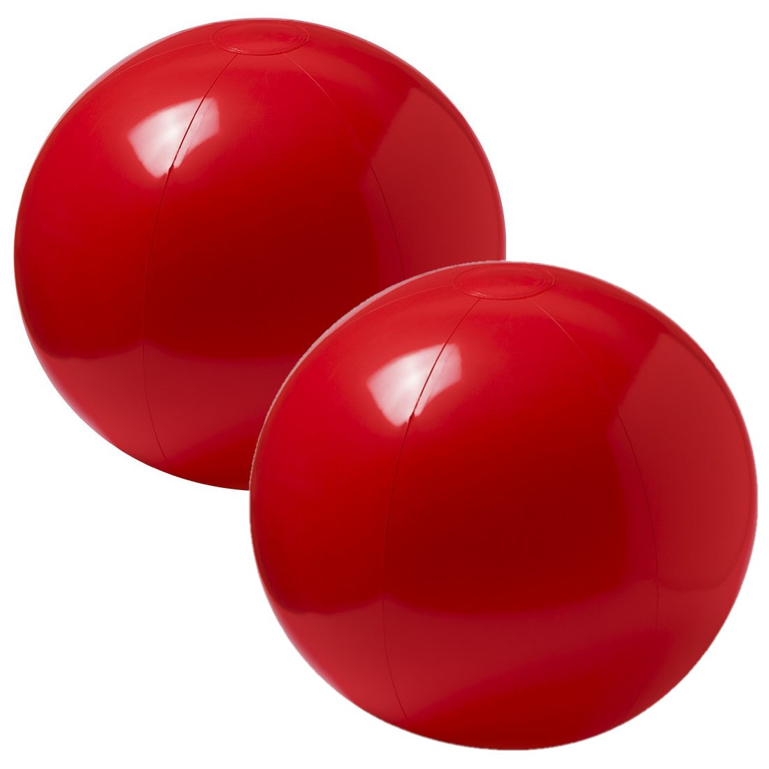2x stuks opblaasbare strandballen extra groot plastic rood 40 cm -