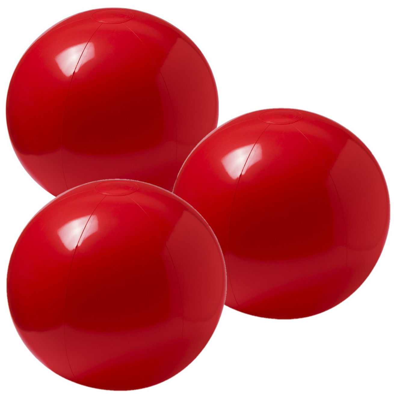 6x stuks opblaasbare strandballen extra groot plastic rood 40 cm -