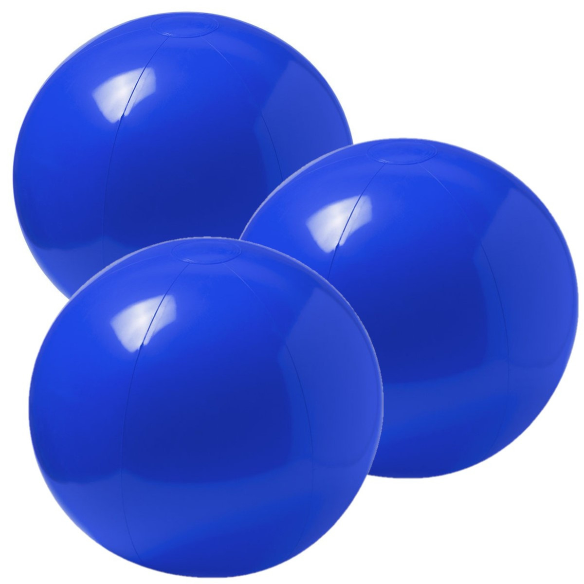 6x stuks opblaasbare strandballen extra groot plastic blauw 40 cm -