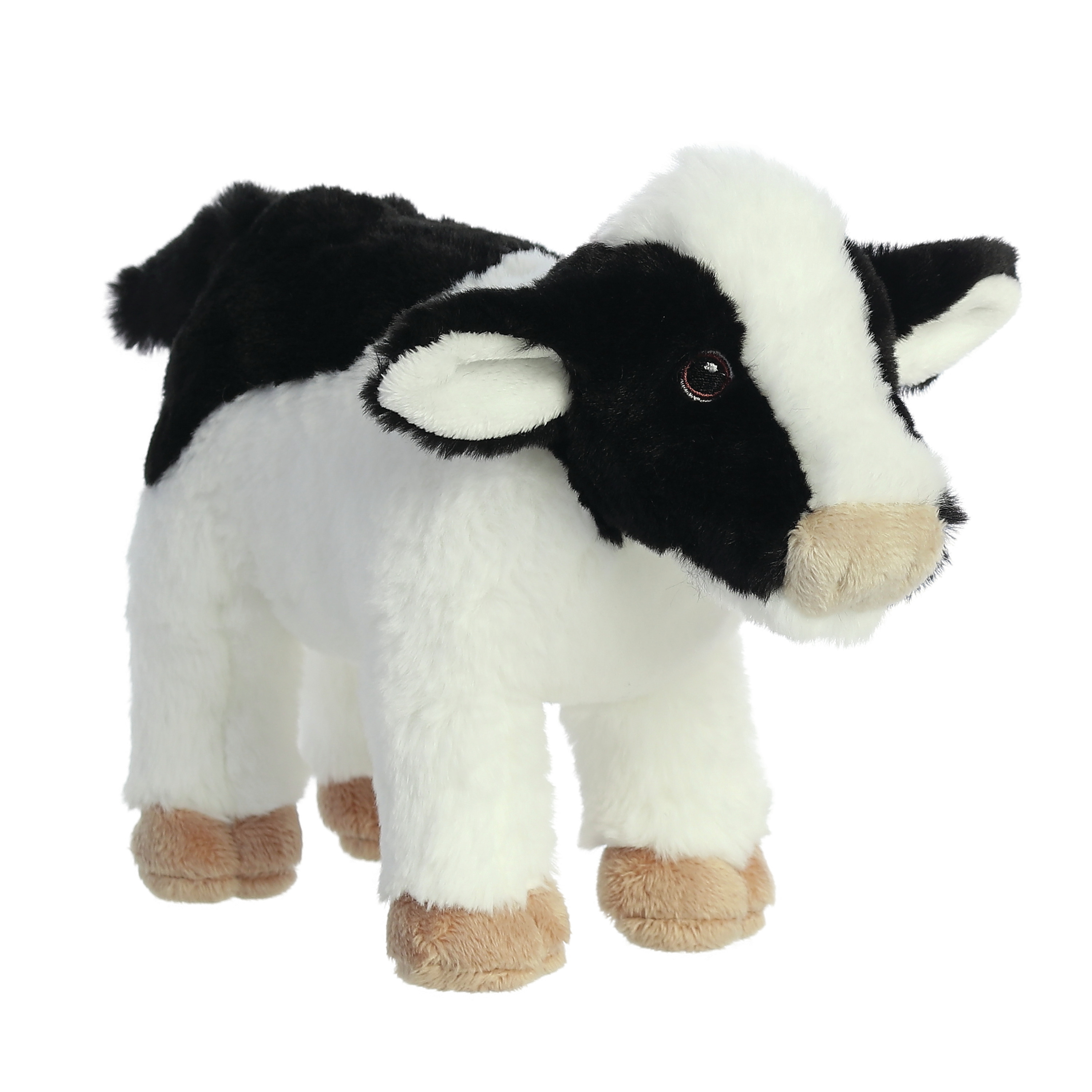 Knuffeldier koe - pluche knuffel - zwart/wit - 26 cm - knuffeldieren - boerderij dieren -