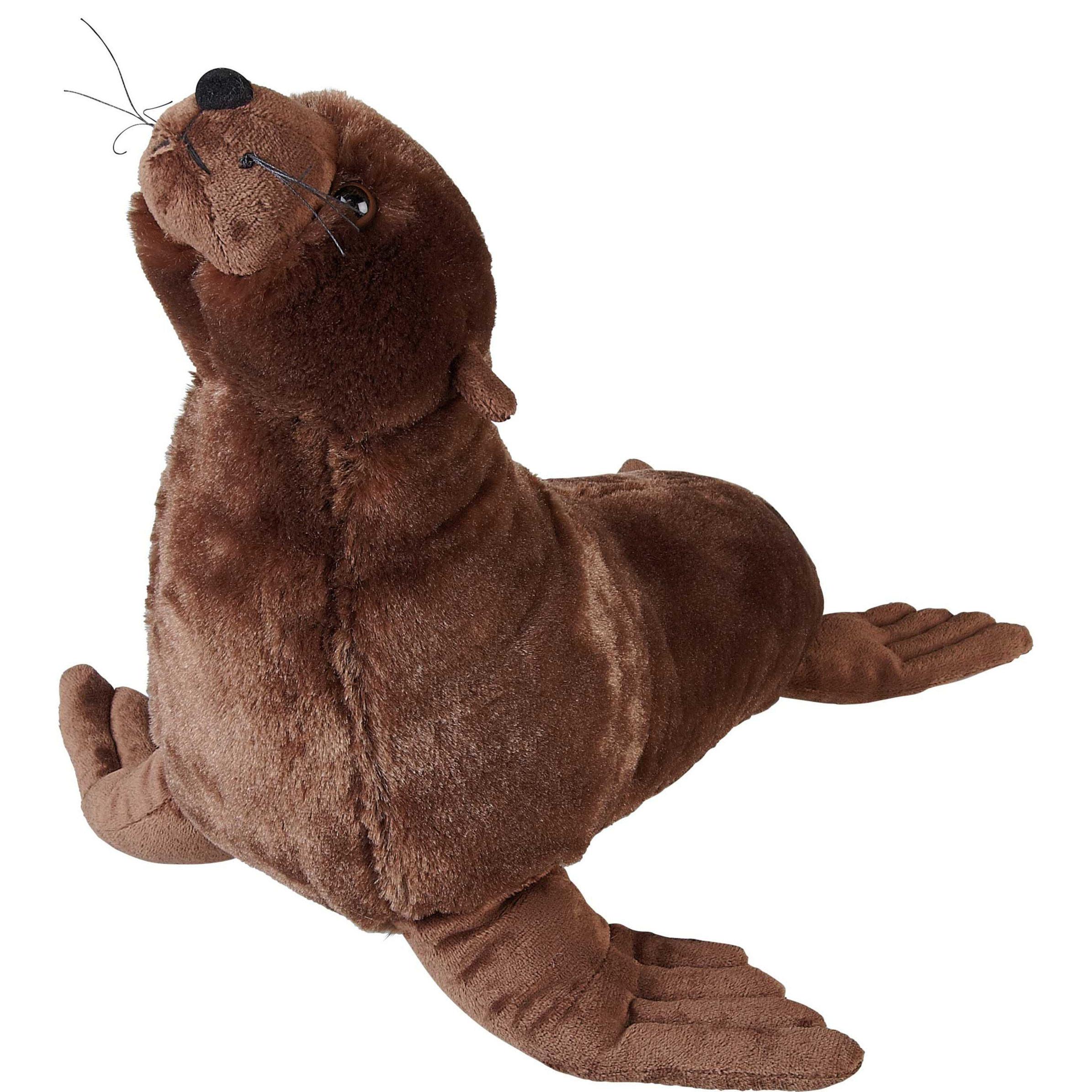 Ravensden pluche knuffel dieren Zeeleeuw - bruin - 40 cm -