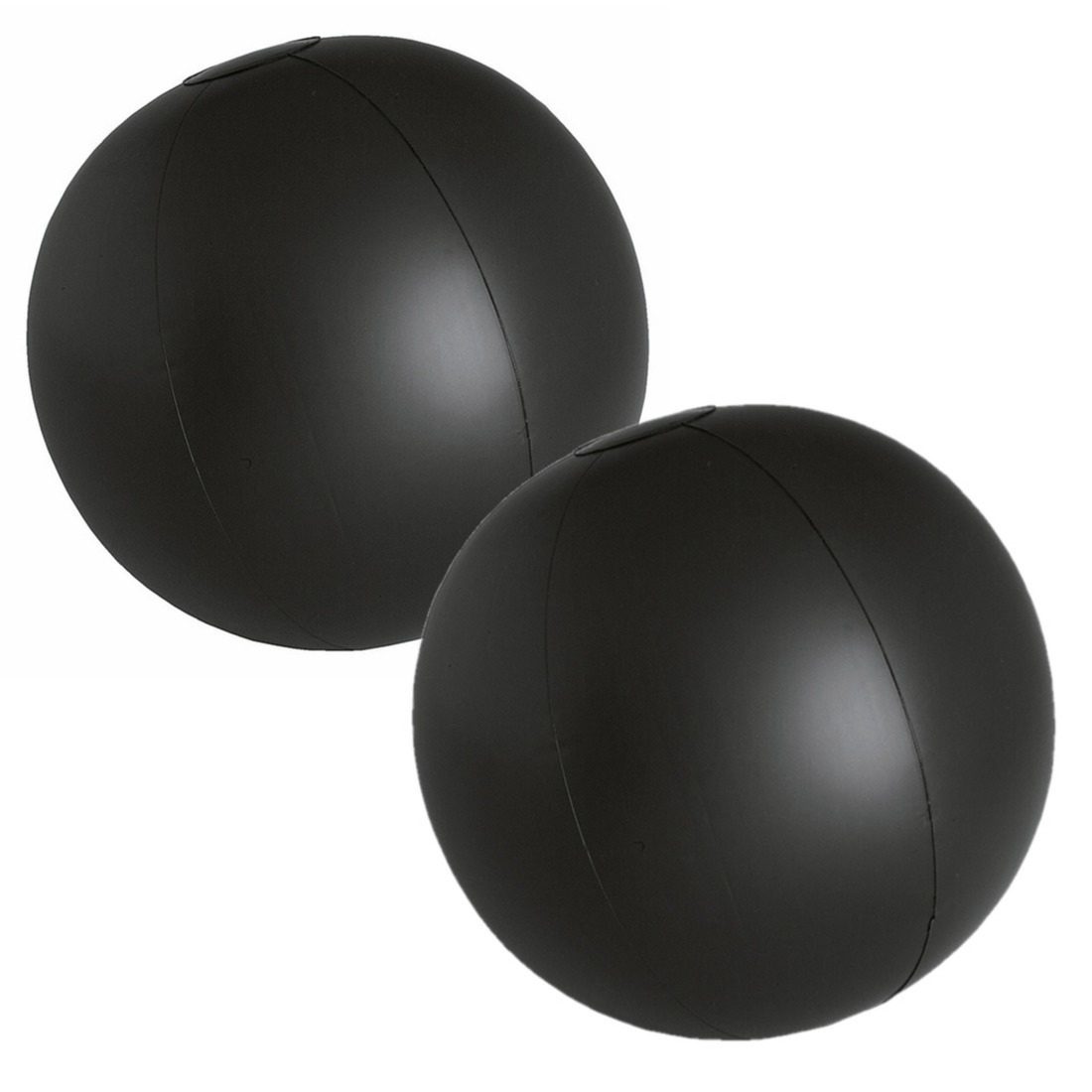 2x stuks opblaasbare zwembad strandballen plastic zwart 28 cm -