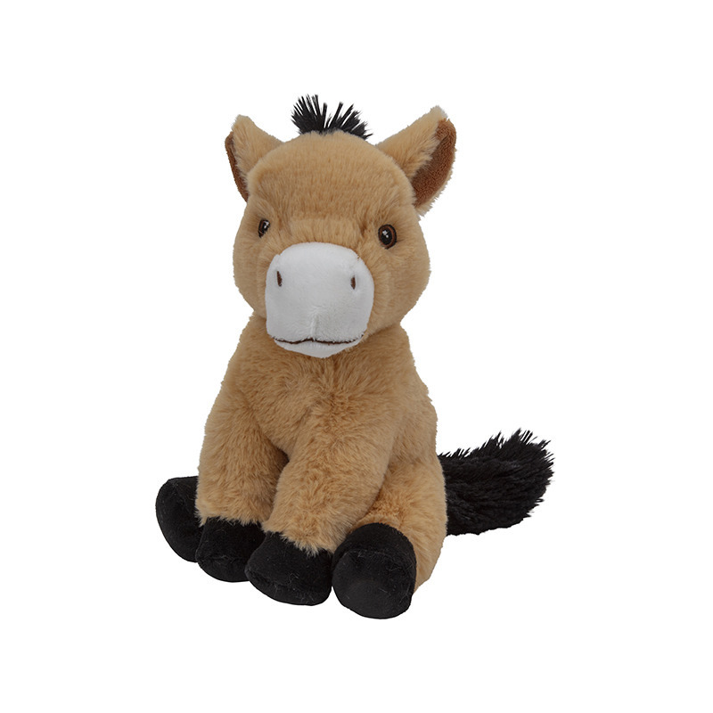 Nature Planet Pluche dier knuffel Paard - lichtbruin - 23 cm - Knuffeldieren speelgoed - Boerderij -