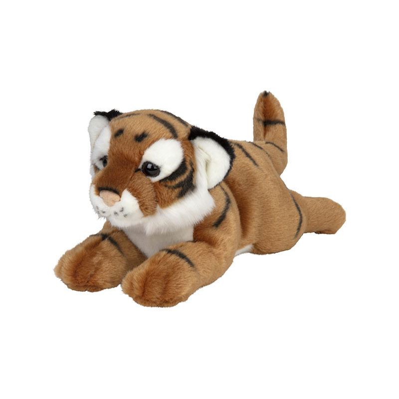 Nature Planet Pluche bruine baby tijger knuffel - 33 cm - Wilde dieren knuffels -