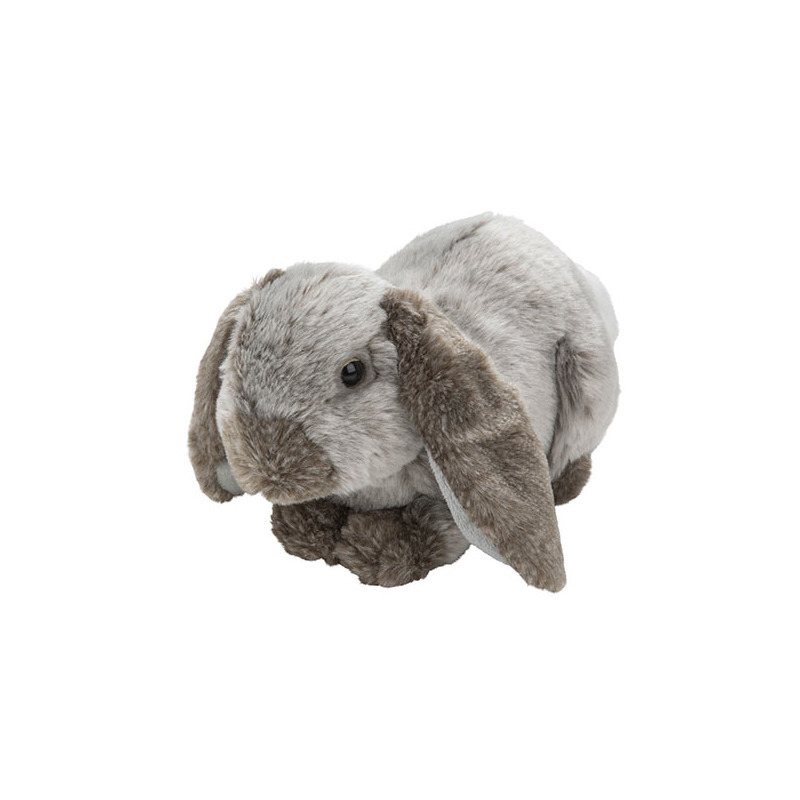 Nature Planet pluche hangoor konijn knuffeldier - grijs - 28 cm - Konijnen knuffels - Cadeau -