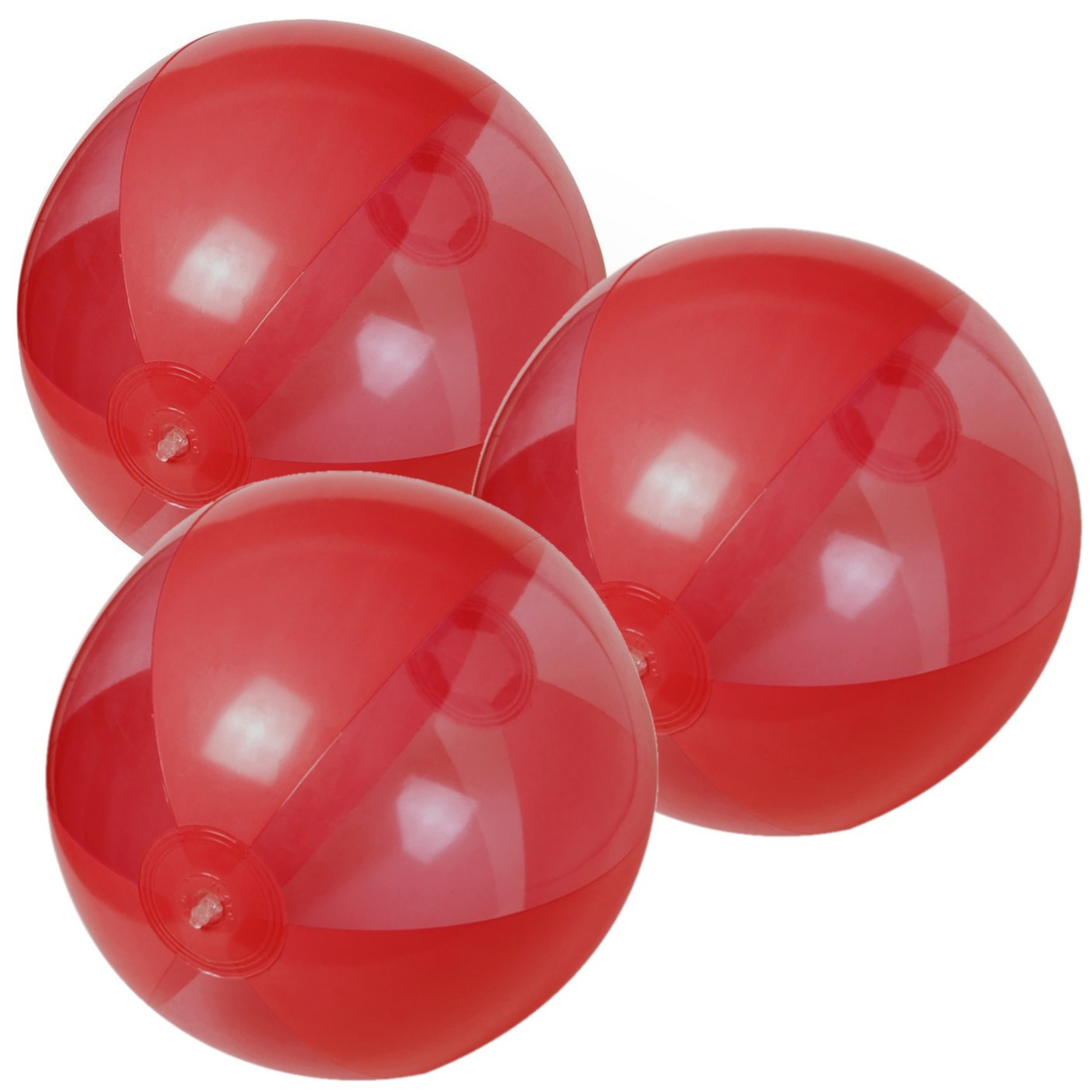 10x stuks opblaasbare strandballen plastic rood 28 cm -