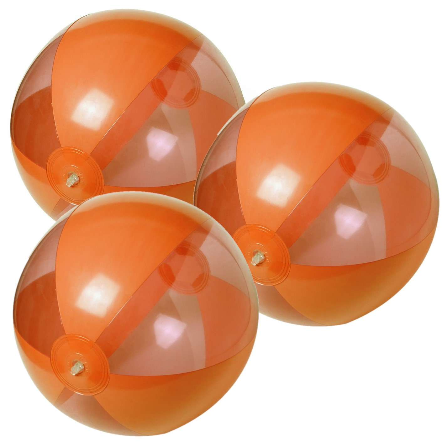 6x stuks opblaasbare strandballen plastic oranje 28 cm -