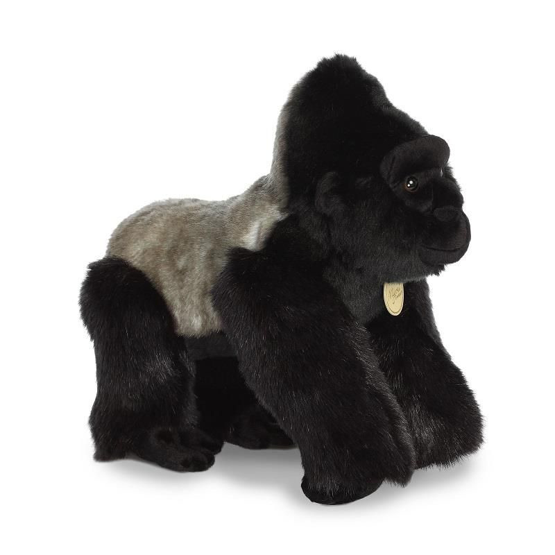 Aurora Pluche dieren knuffels - zilverrug gorilla aap - 33 cm - dierentuin knuffel -