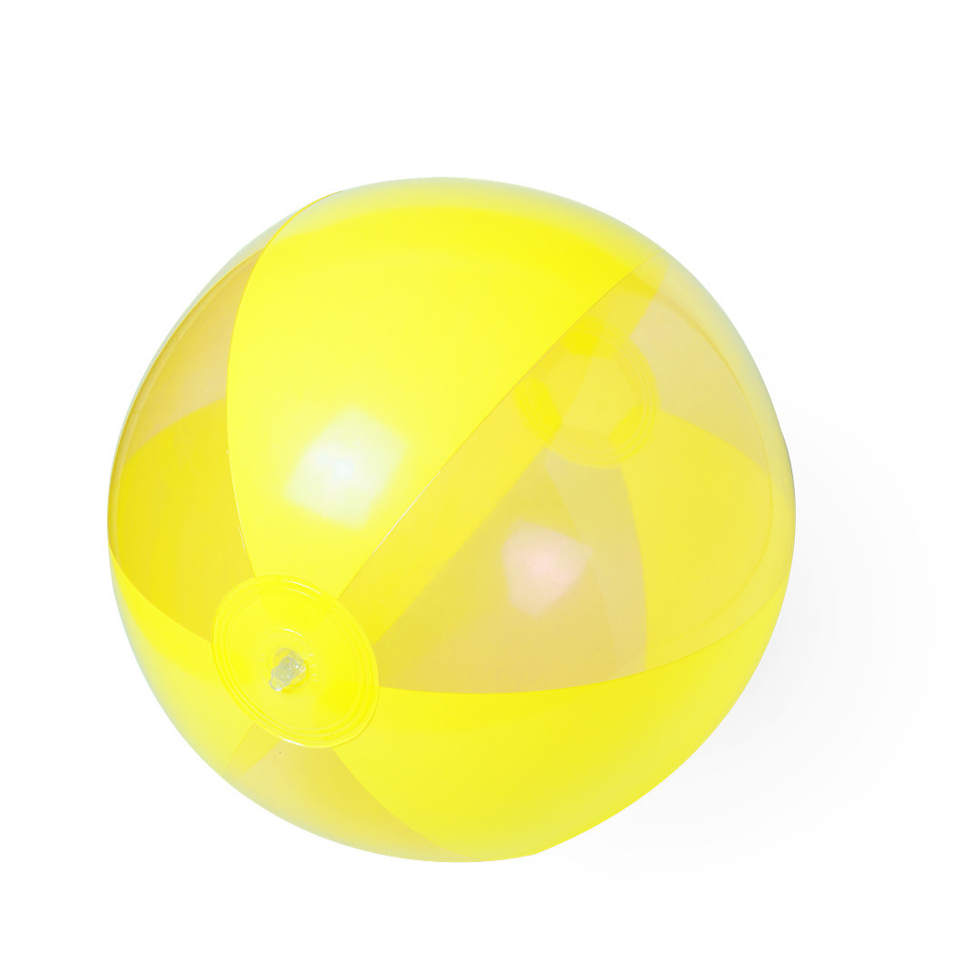 Strandbal - geel - opblaasbare bal - 28 cm - strandspeelgoed -