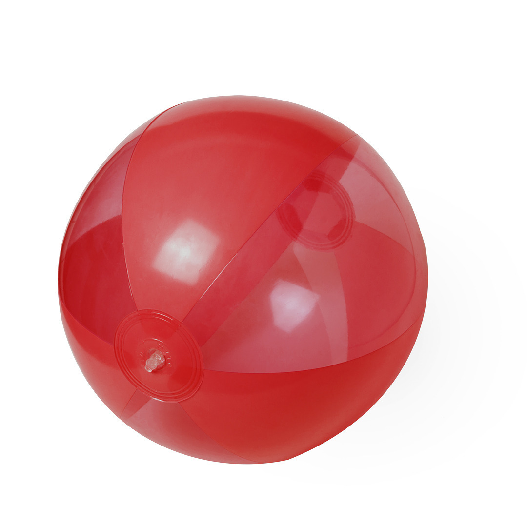 Strandbal - rood - opblaasbare bal - 28 cm - strandspeelgoed -