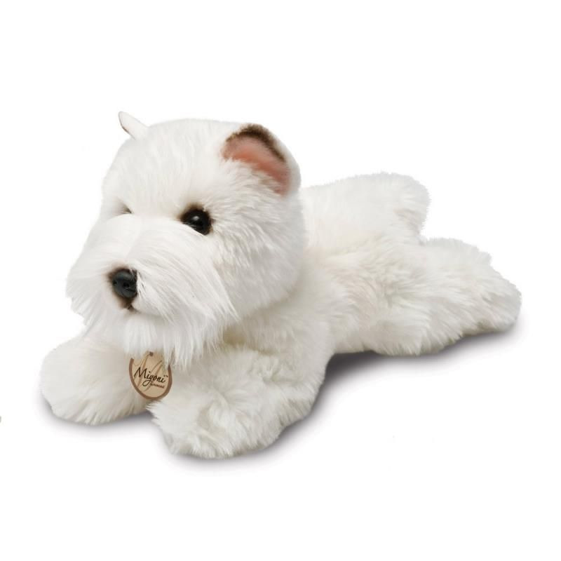 Pluche dier knuffel westhighland terrier hond - 20 cm - wit - Knuffeldieren honden - Westies -