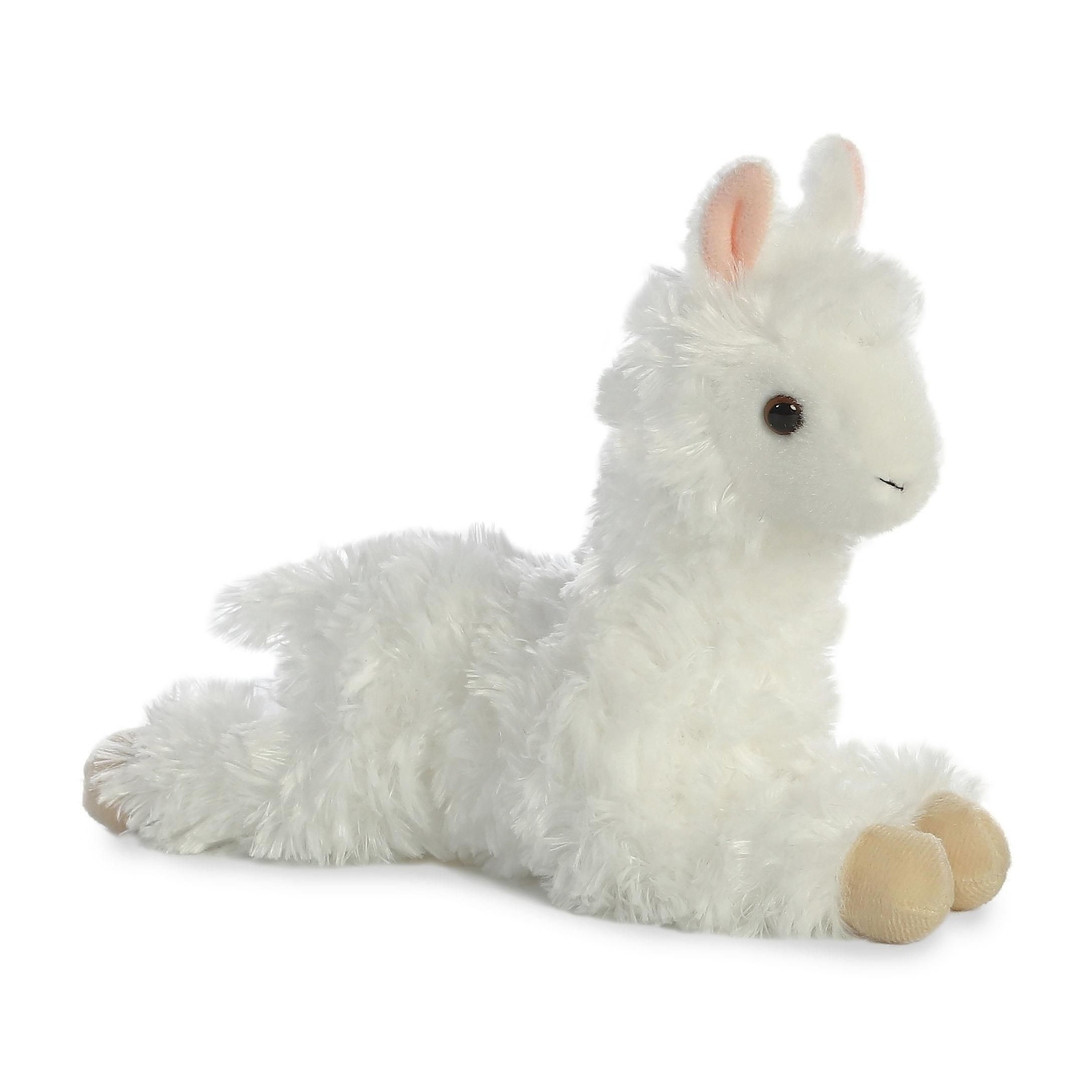 Aurora Pluche dieren knuffels alpaca - 20 cm - wit - knuffelbeesten -