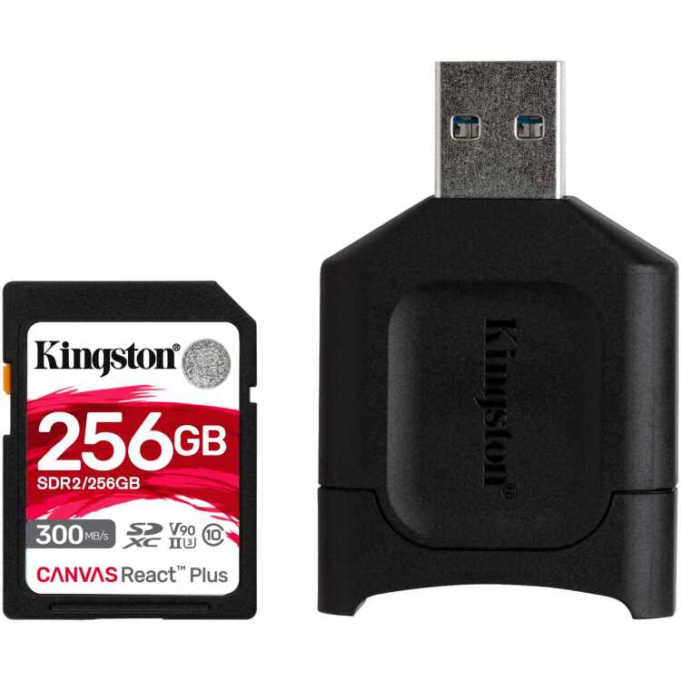 Kingston Canvas React Plus 256 GB SDXC geheugenkaart UHS-II U3, Class 10, V90
