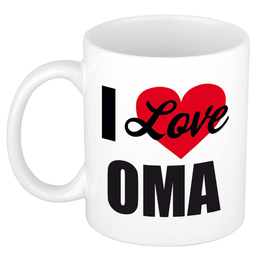 I love oma / Ik hou van oma cadeau mok / beker wit 300 ml - Cadeau mokken -