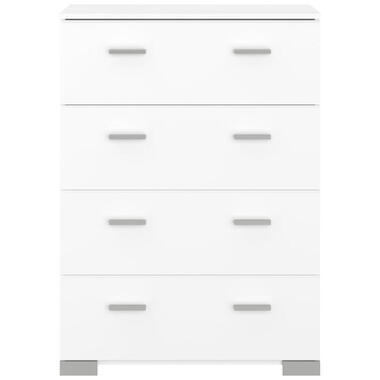Ladekast Timo 4 lades - wit - 106,3x76,5x39,8 cm - Leen Bakker
