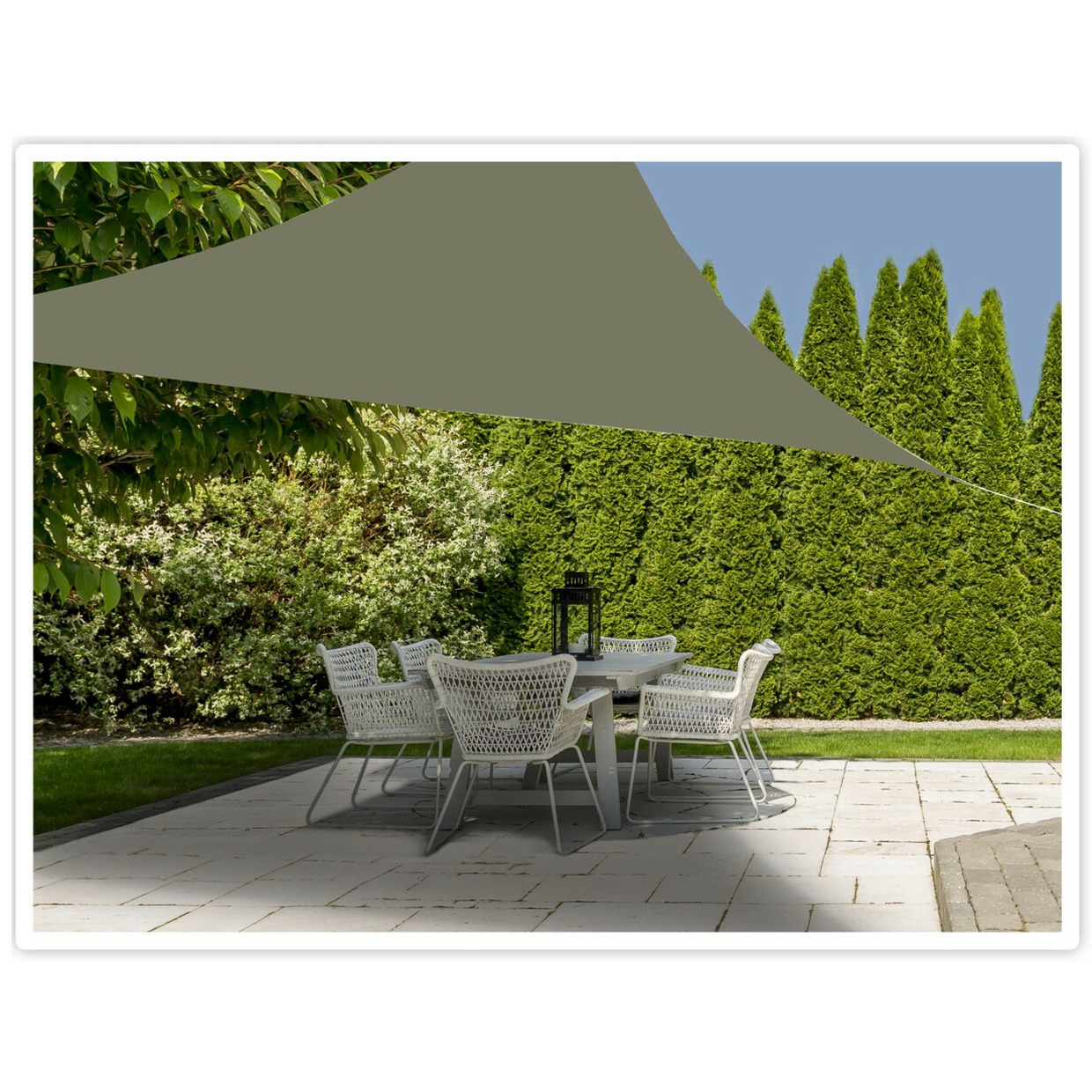 Schaduwdoek/zonnescherm driehoek groen 3 x 3 x 3 meter -