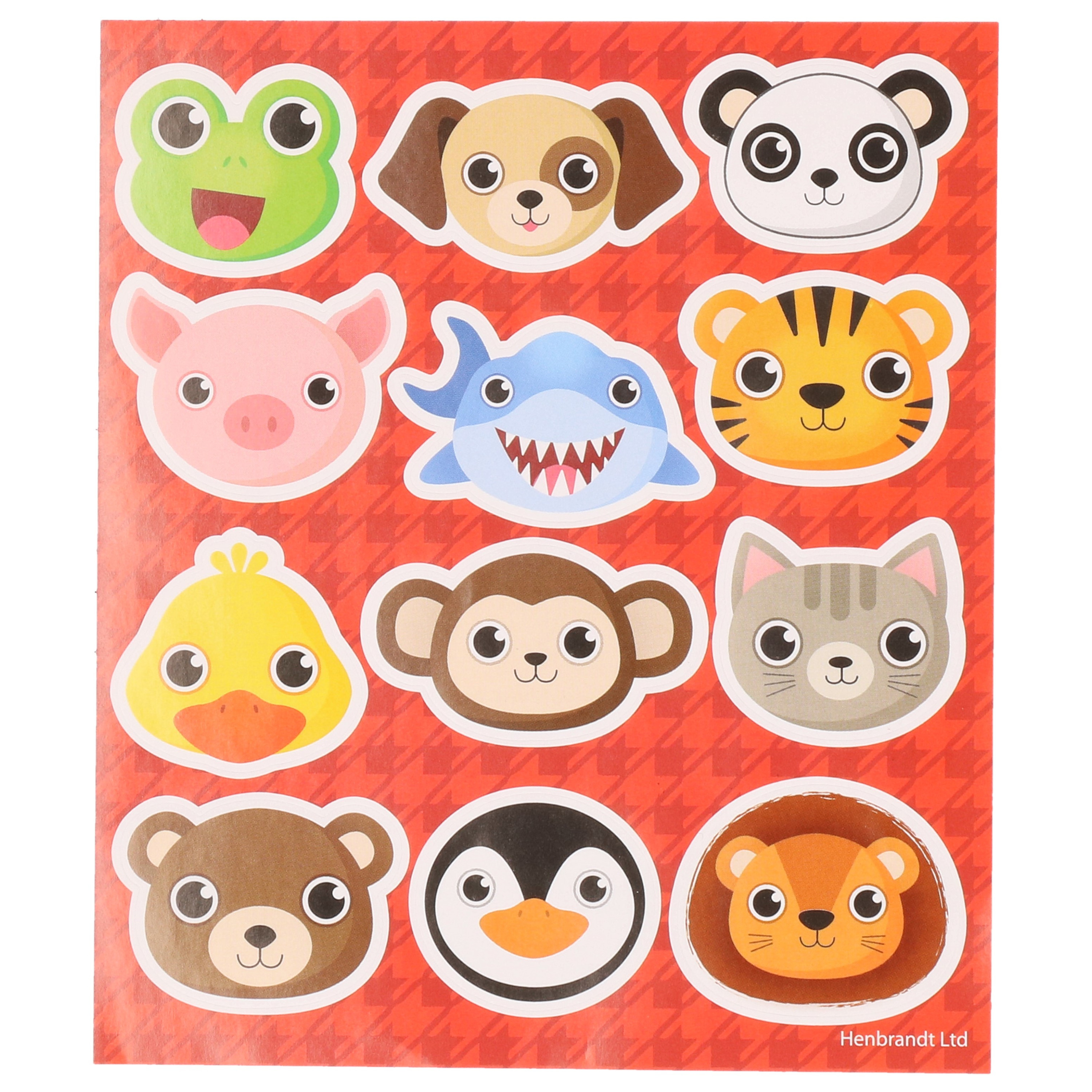 4x Velletjes agenda/dagboek/fun kinder dieren stickers - 12 dieren per velletje van 10 x 12 cm -