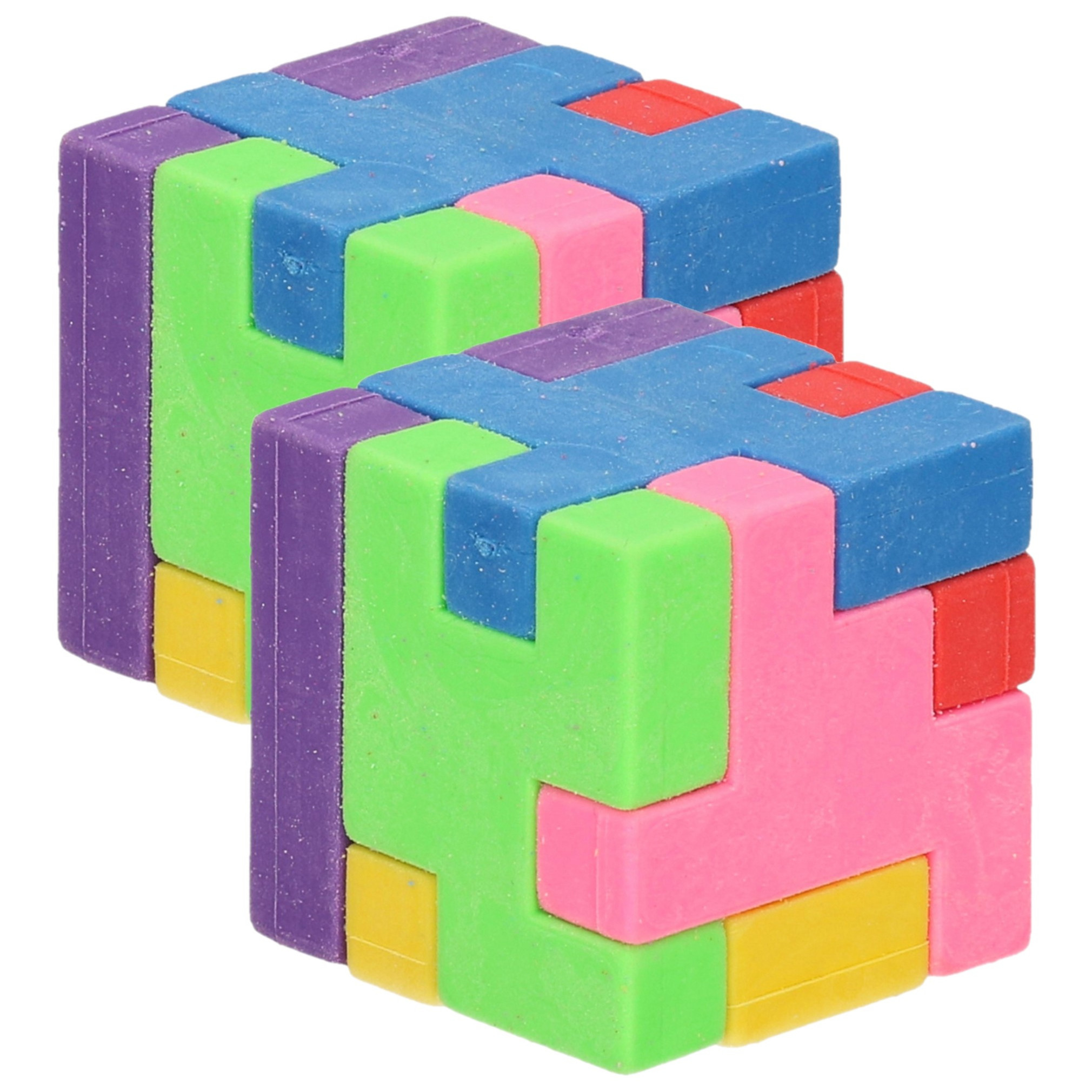 10x stuks voordelige kronkel breinbreker kubus puzzel van 3 x 3 cm -