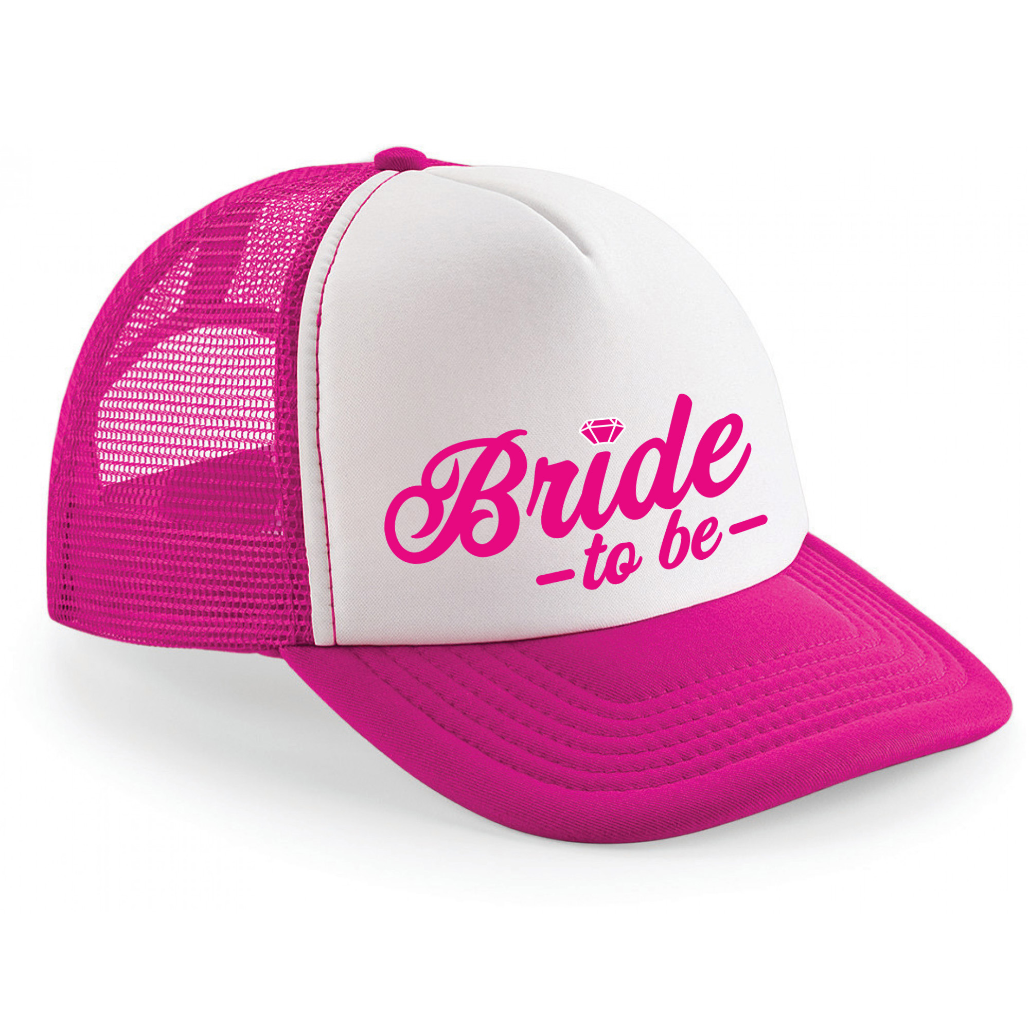 Vrijgezellenfeest pet voor dames - Bride to be - roze/wit - snapback/trucker cap -