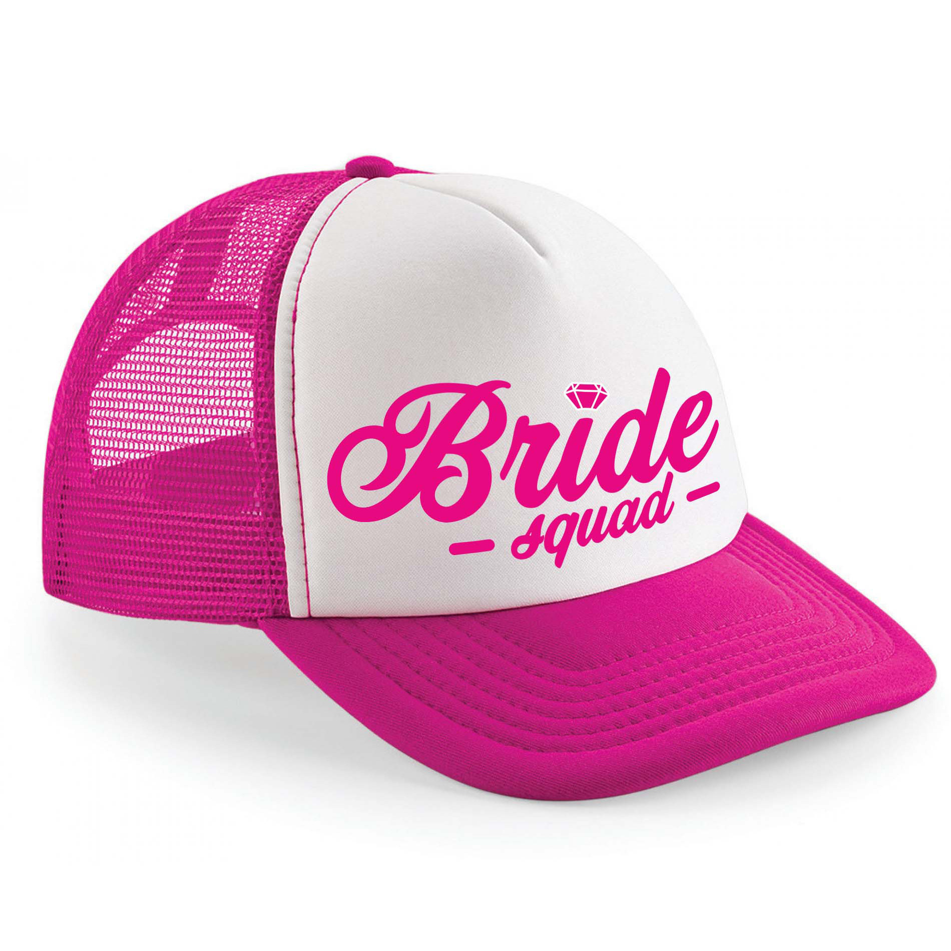 Snapback/cap voor dames - roze/wit - Bride Squad - vrijgezellenfeest petjes -