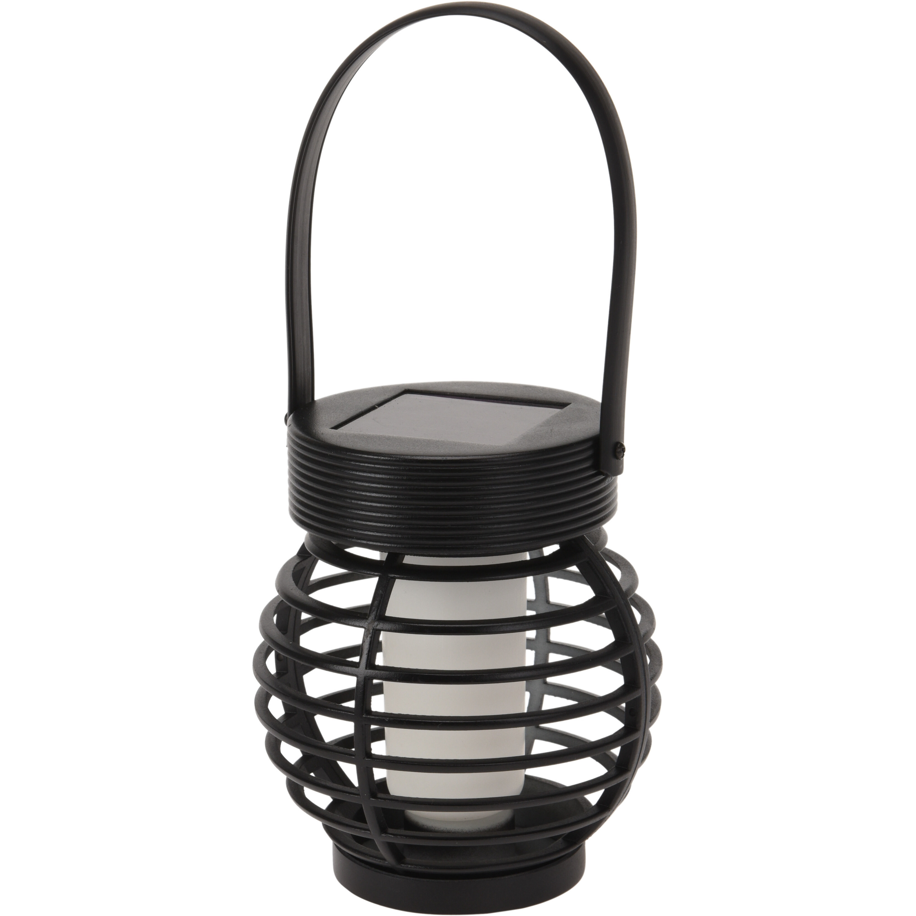 Zwarte solar LED lantaarn 11 cm -