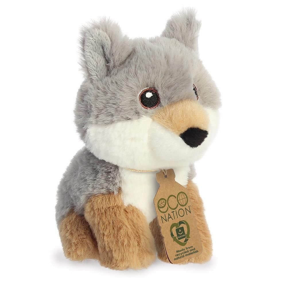 Pluche wolf - 13 cm - dieren knuffels - Knuffeldieren wolven speelgoed -