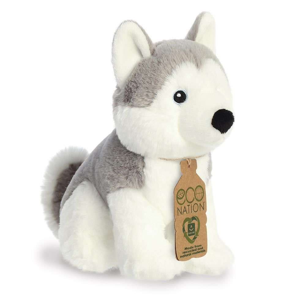 Pluche dieren knuffels husky hond van 21 cm -