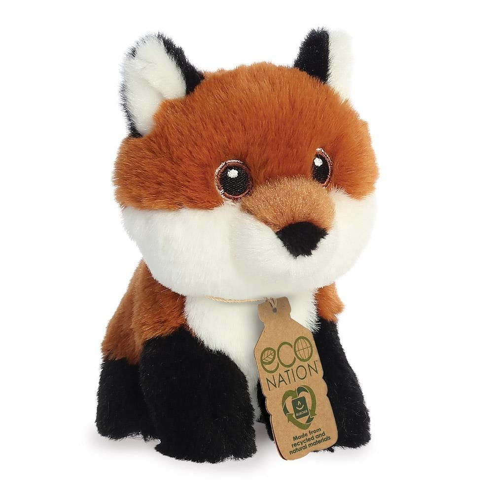 Aurora pluche dieren knuffels rode vos - 13 cm - Knuffeldieren vossen speelgoed -