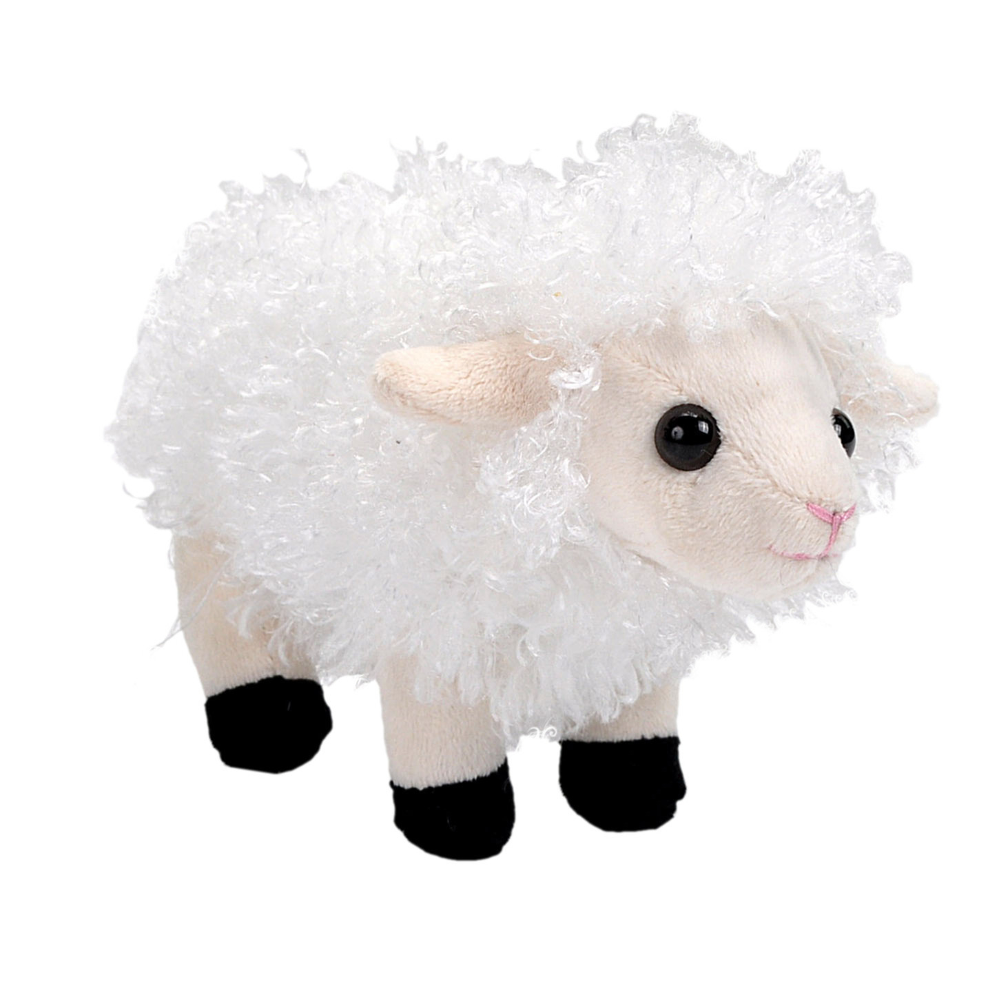 Wild Republic Pluche knuffel Lammetje/schaap van ongeveer 13 cm - wit - Speelgoed knuffelbeesten -