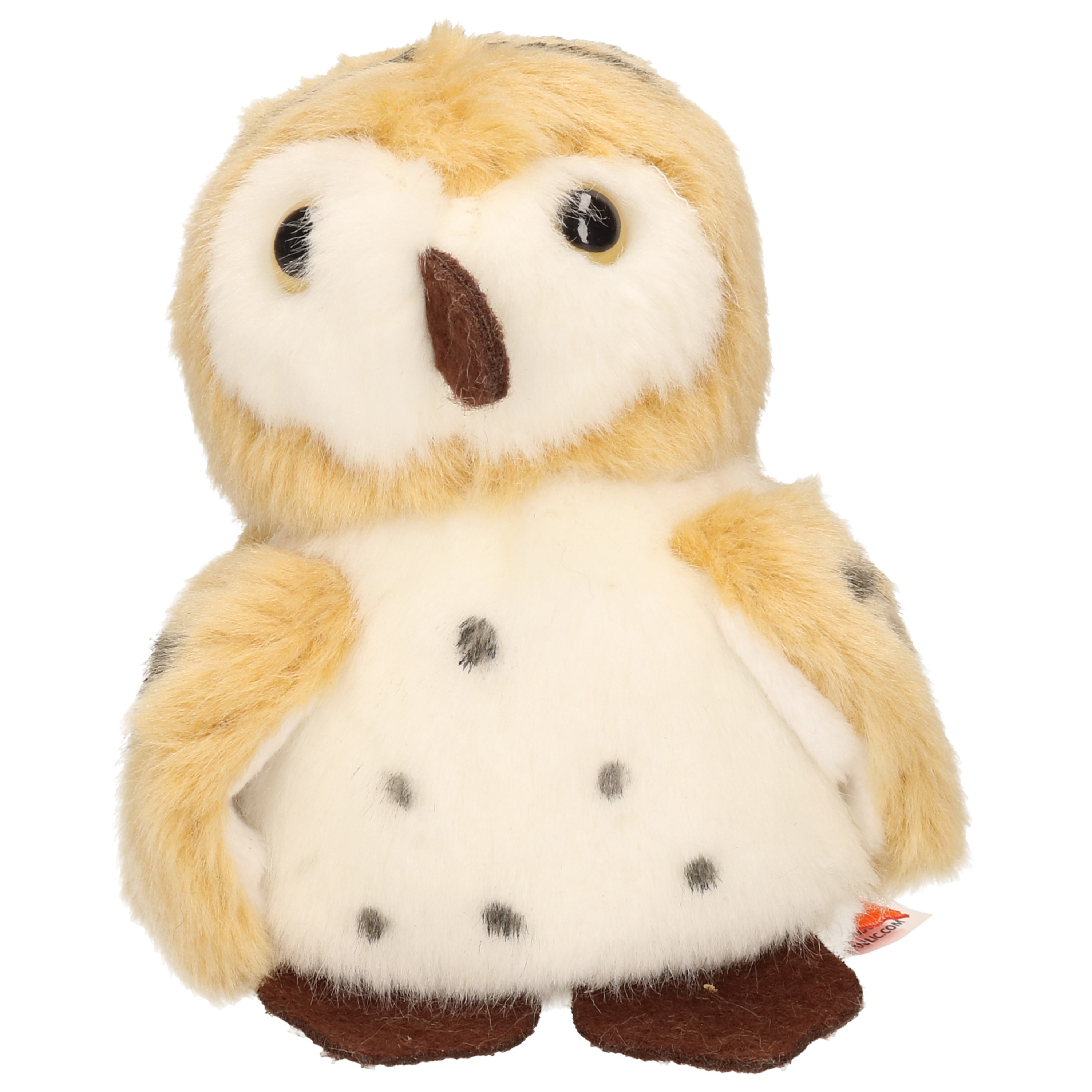 Pluche knuffel Uil vogel bruin/wit 13 cm -