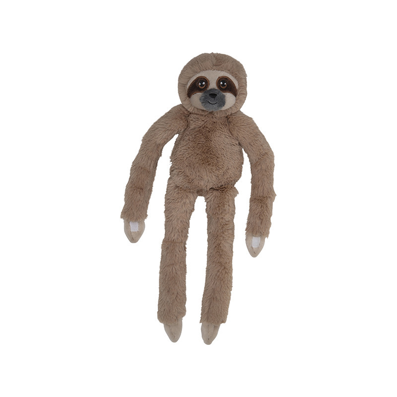 Nature Planet pluche knuffel Luiaard - 48 cm - bruin - dieren - hangend met klitteband handen -