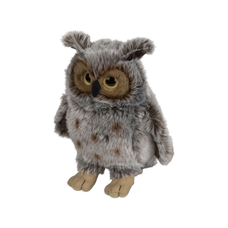 Nature Planet Pluche Oehoe uil - knuffeldier - 22 cm - vogels/uilen knuffels -