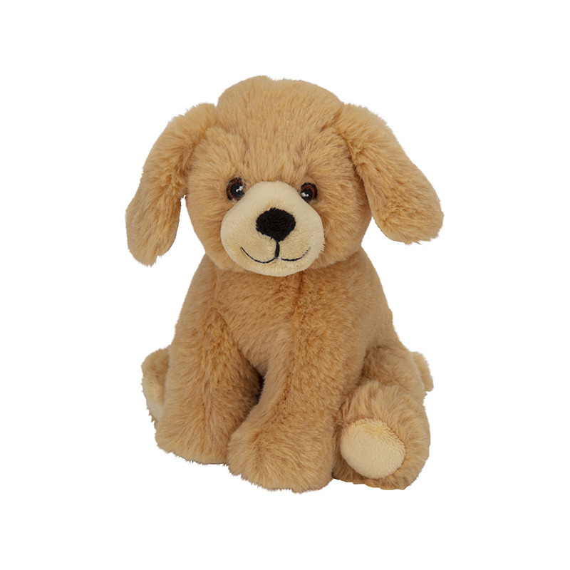 Nature Planet pluche dieren knuffel - Golden Retriever hond - blond - 17 cm - speelgoed cadeau -