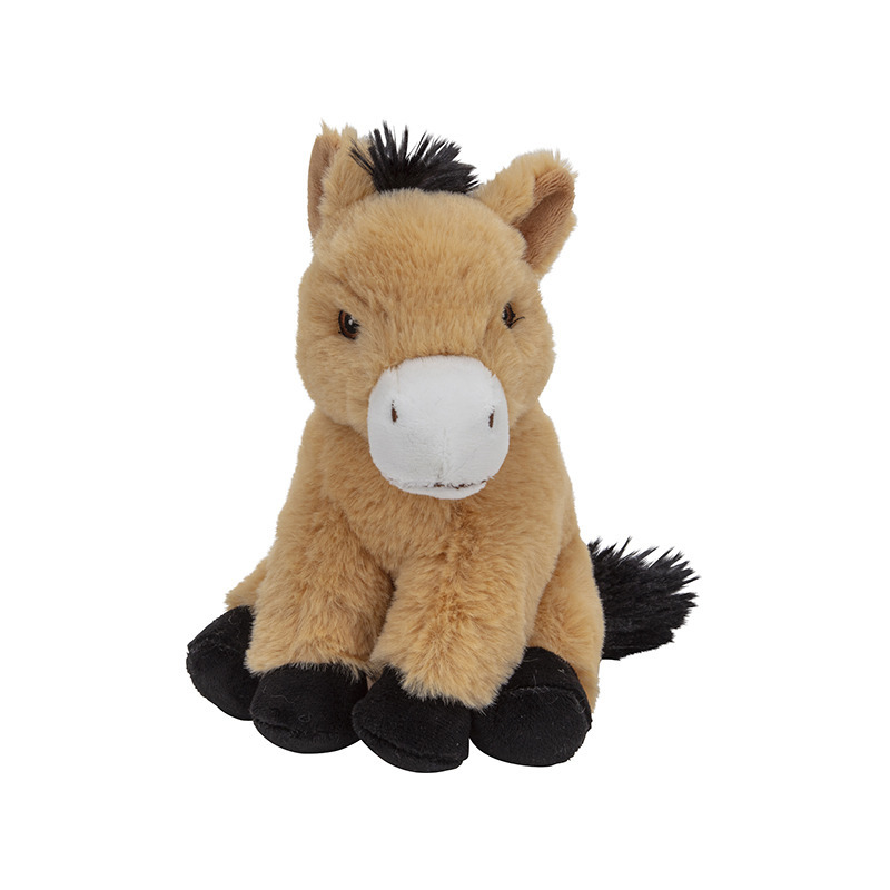 Nature Planet Pluche dier knuffel Paard - lichtbruin - 17 cm - Knuffeldieren speelgoed - Boerderij -
