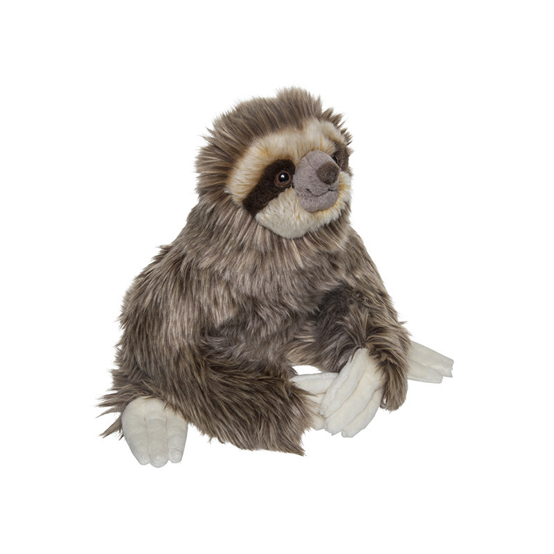 Nature Planet pluche knuffel Luiaard - 30 cm - bruin - knuffeldieren - voor kinderen -