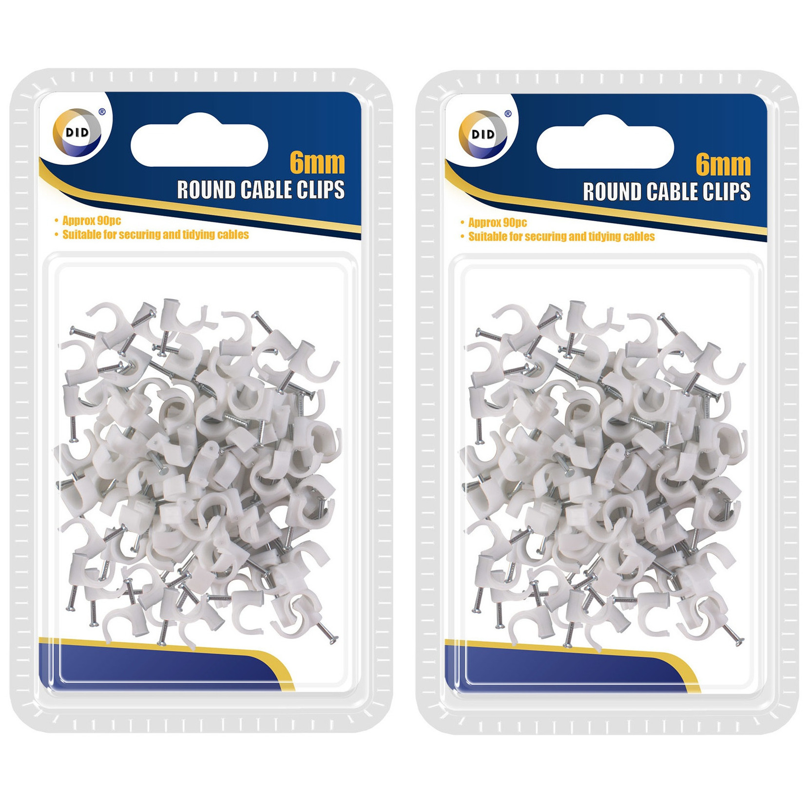 270x Witte kabelclips/kabelklemmen met spijker 6 mm -