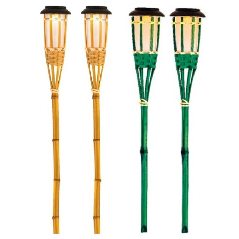 Tuinfakkels met solar verlichting - set 4x - 54 cm - vlam-effect -