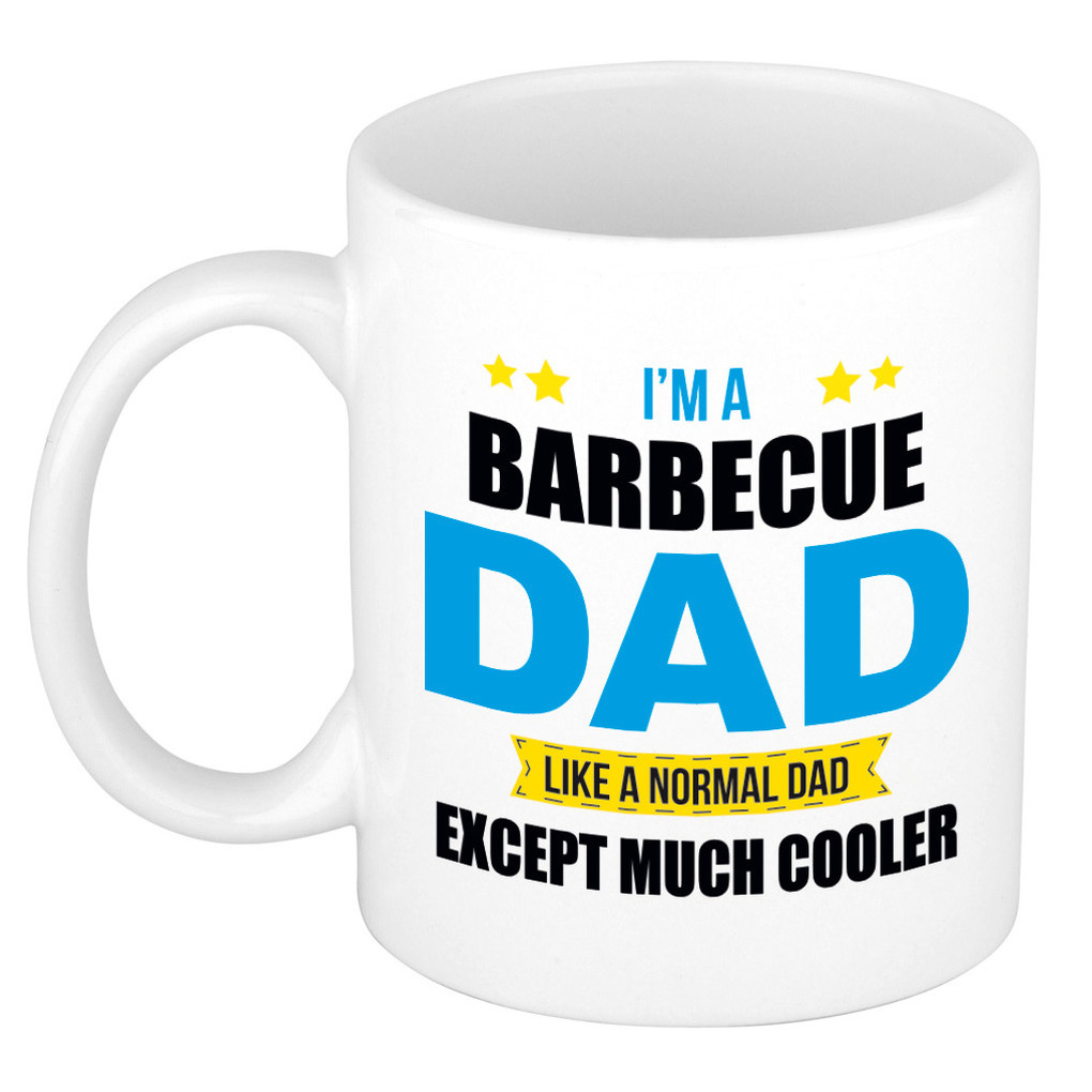 Barbecue dad mok / beker wit 300 ml - Cadeau mokken - Papa/ Vaderdag -