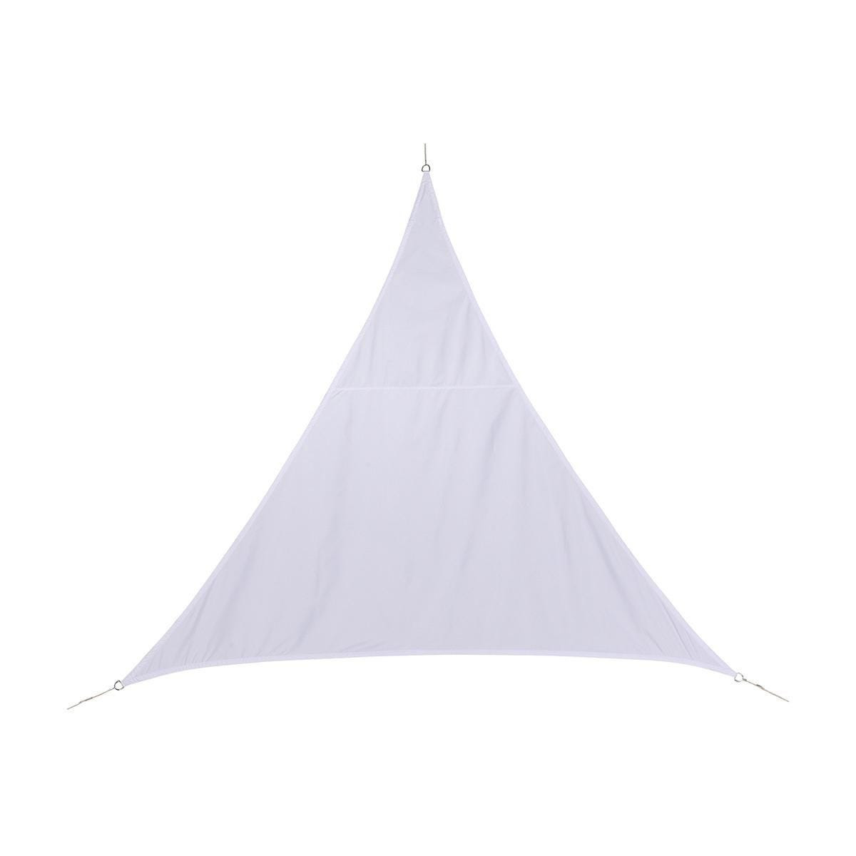 Polyester schaduwdoek/zonnescherm Curacao driehoek wit 2 x 2 x 2 meter -