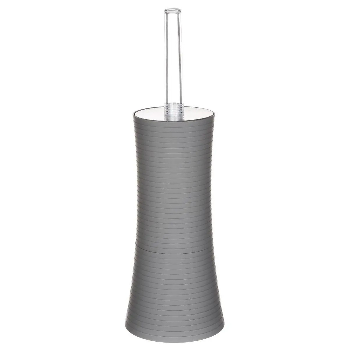 WC-/toiletborstel met houder rond grijs kunststof 38 cm -