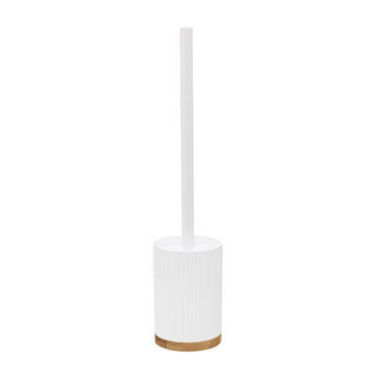 WC-/toiletborstel met houder rond wit polyresin/steen 40 cm -