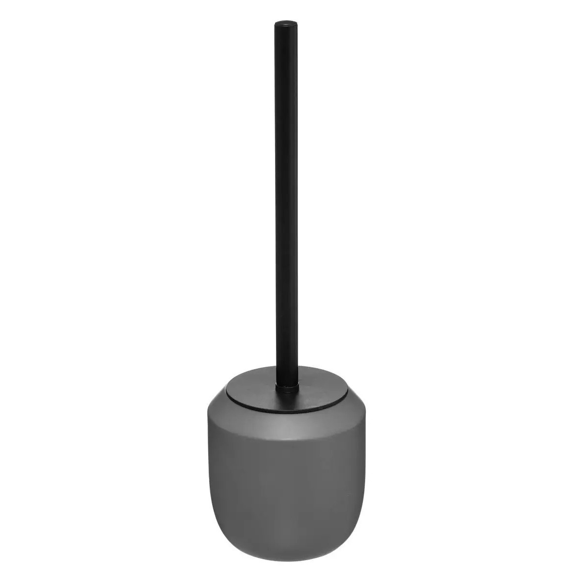 WC-/toiletborstel met houder rond grijs polyresin 39 cm -
