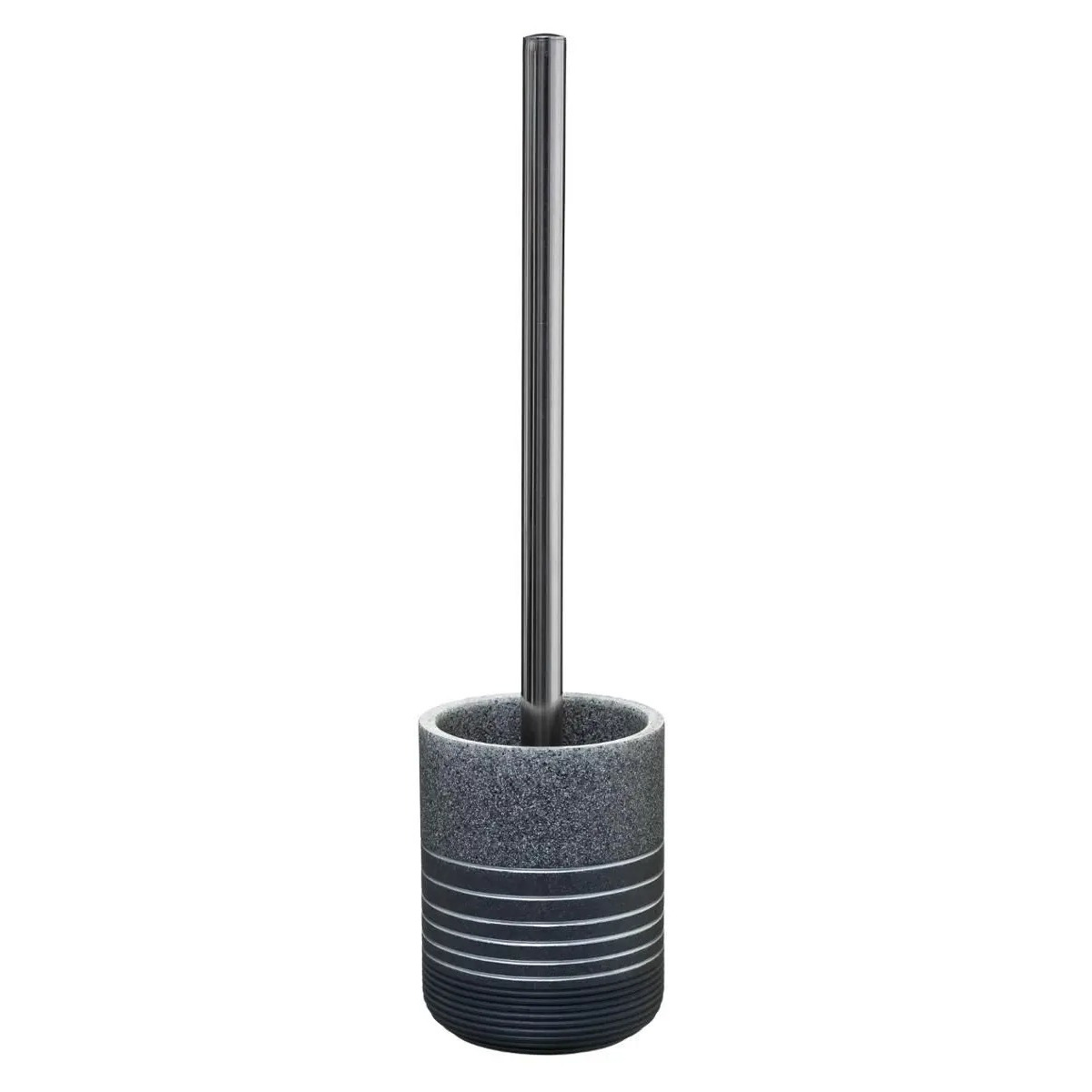 WC-/toiletborstel met houder rond grijs polyresin 36 cm -