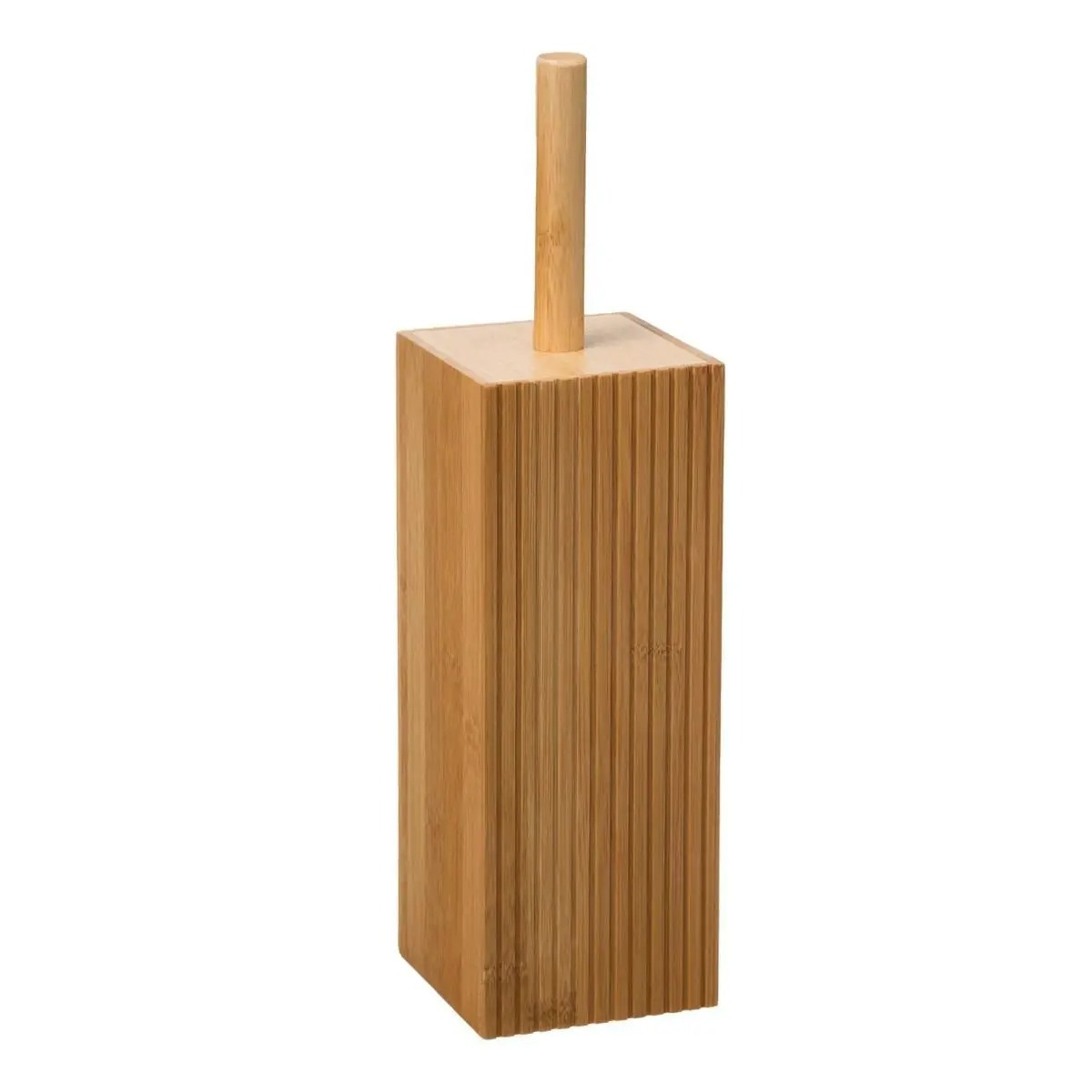 WC-/toiletborstel met houder rechthoekig bamboe 37 cm -