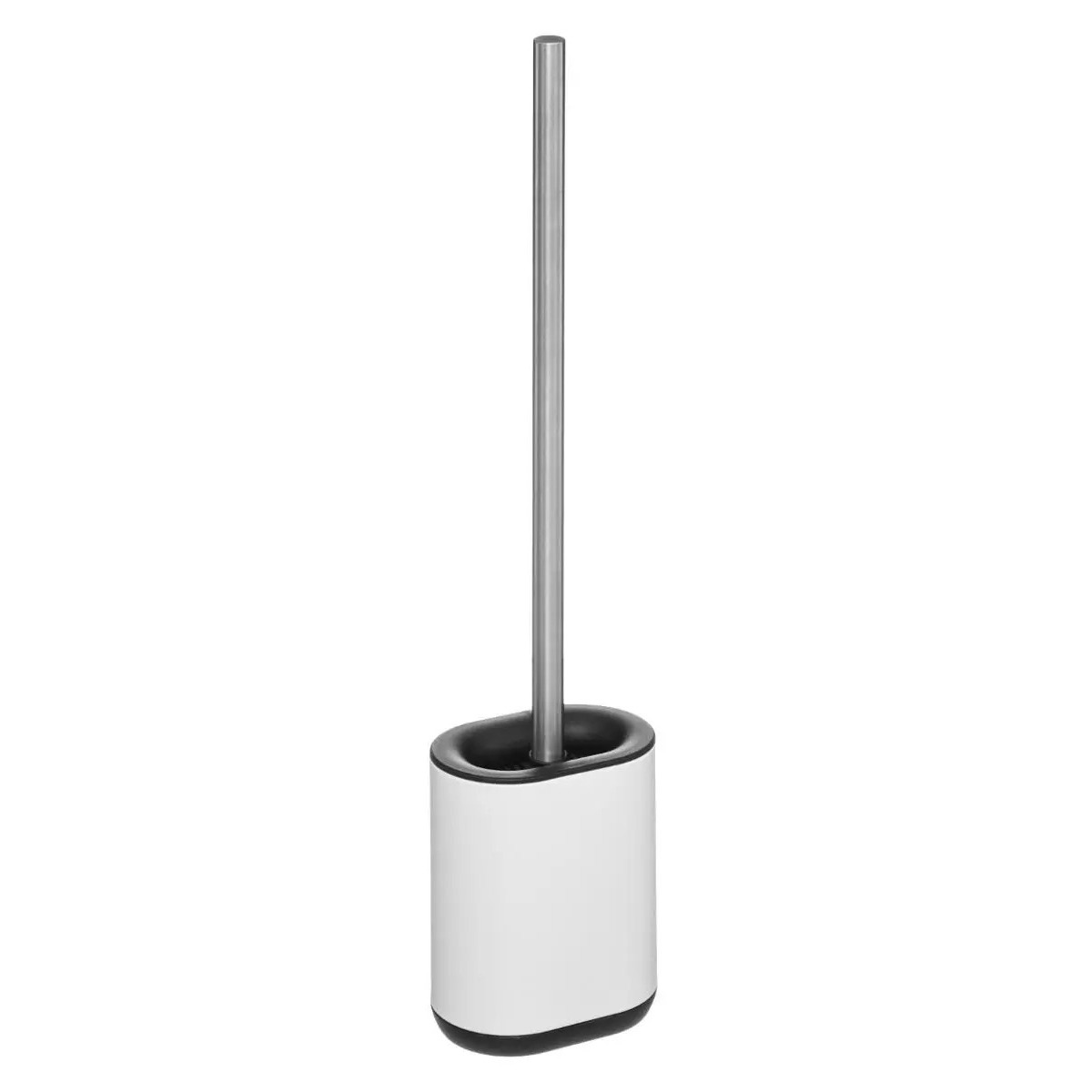 WC-/toiletborstel met houder plat wit polypropyleen 53 cm -