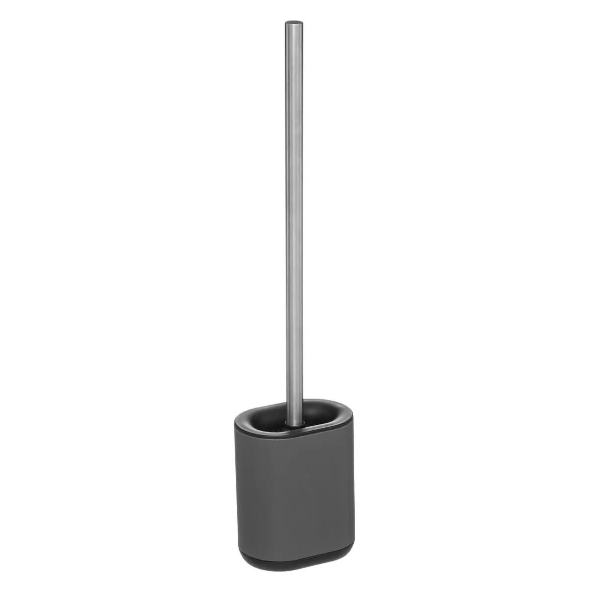 WC-/toiletborstel met houder plat grijs polypropyleen 53 cm -