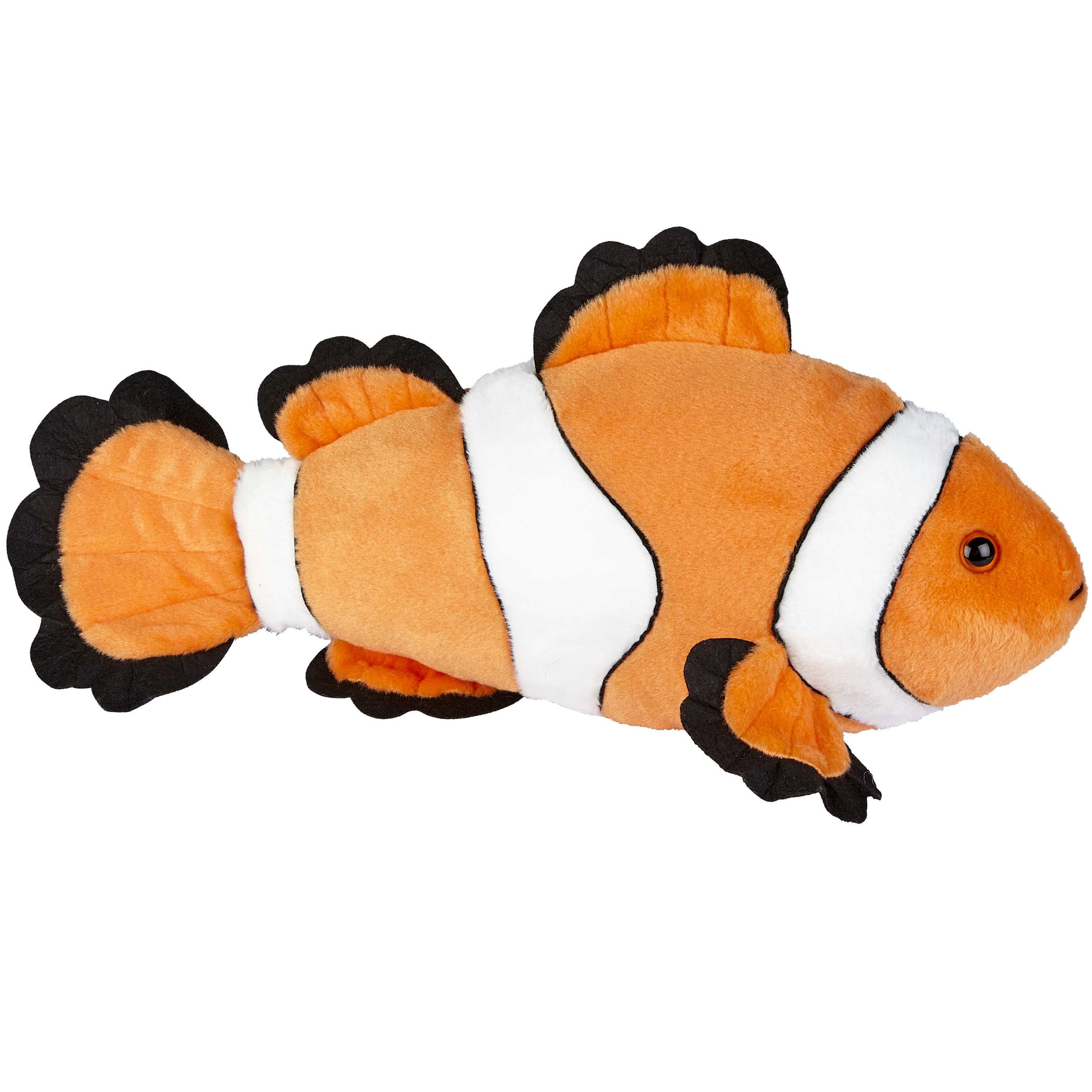 Pluche knuffel zeedieren Clownsvis Nemo - oranje/wit - 40 cm -