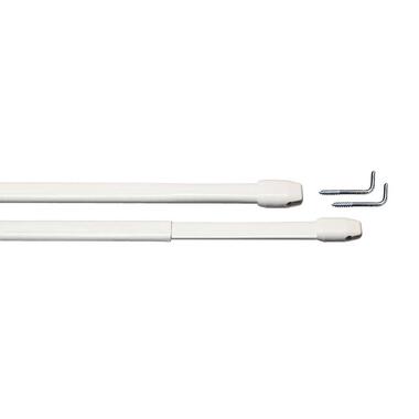 2 Vitragestangen 60-90 cm - wit - 1070010 - Leen Bakker