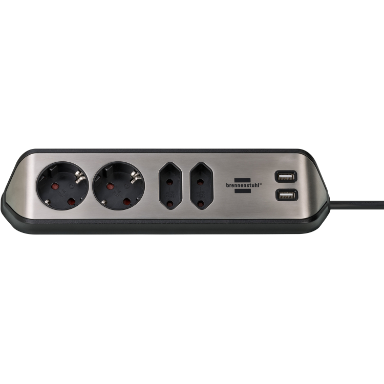 Brennenstuhl Estilo Hoekstekkerdoos 4-voudig stekkerdoos 2x USB