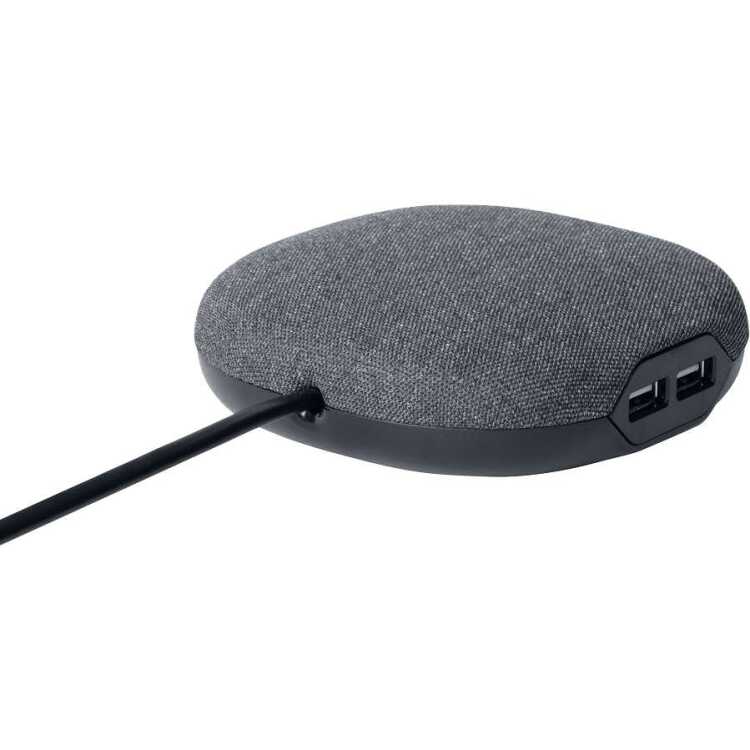 Brennenstuhl Estilo laadstation met textieloppervlak stekkerdoos 3 meter kabel, 1x Eurostekker, 2x USB-lader